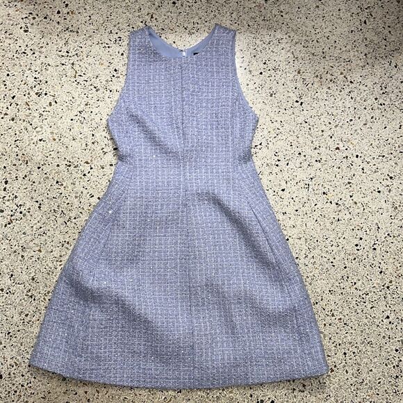 Emporio Armani Sleeveless Tweed Dress blue lined 38 US size 2 a line - Picture 11 of 12
